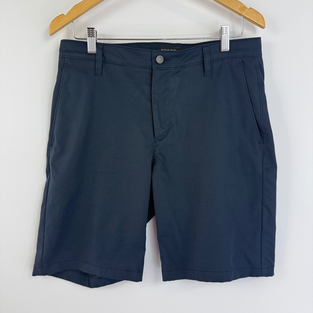 Huckberry Proof Nomad Shorts Mens 32 Navy 9"  Inseam Technical Stretch Chino